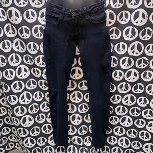 L’AGENCE DISTRESSED  BLACK COTTON/RAYON/LYOCELL/POLYESTER SKINNY JEANS SZ 26